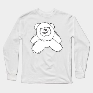 Cute Smiley Teddy Bear Sketch Long Sleeve T-Shirt